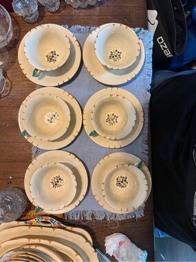 Mason Yorkshire Ironstone Fruit Tea Cups And Saucers Set Of 6